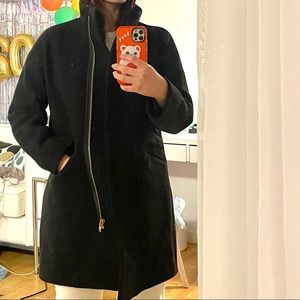 J Crew black cocoon wool coat